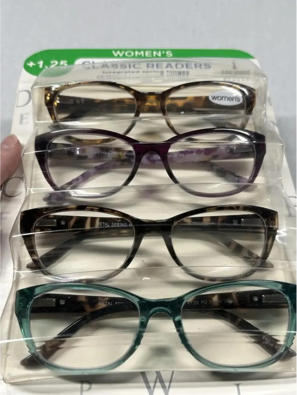 Image Readers Classic Readers Women +1.25 Package‎ of 4 Eyeglasess Spring Hinges